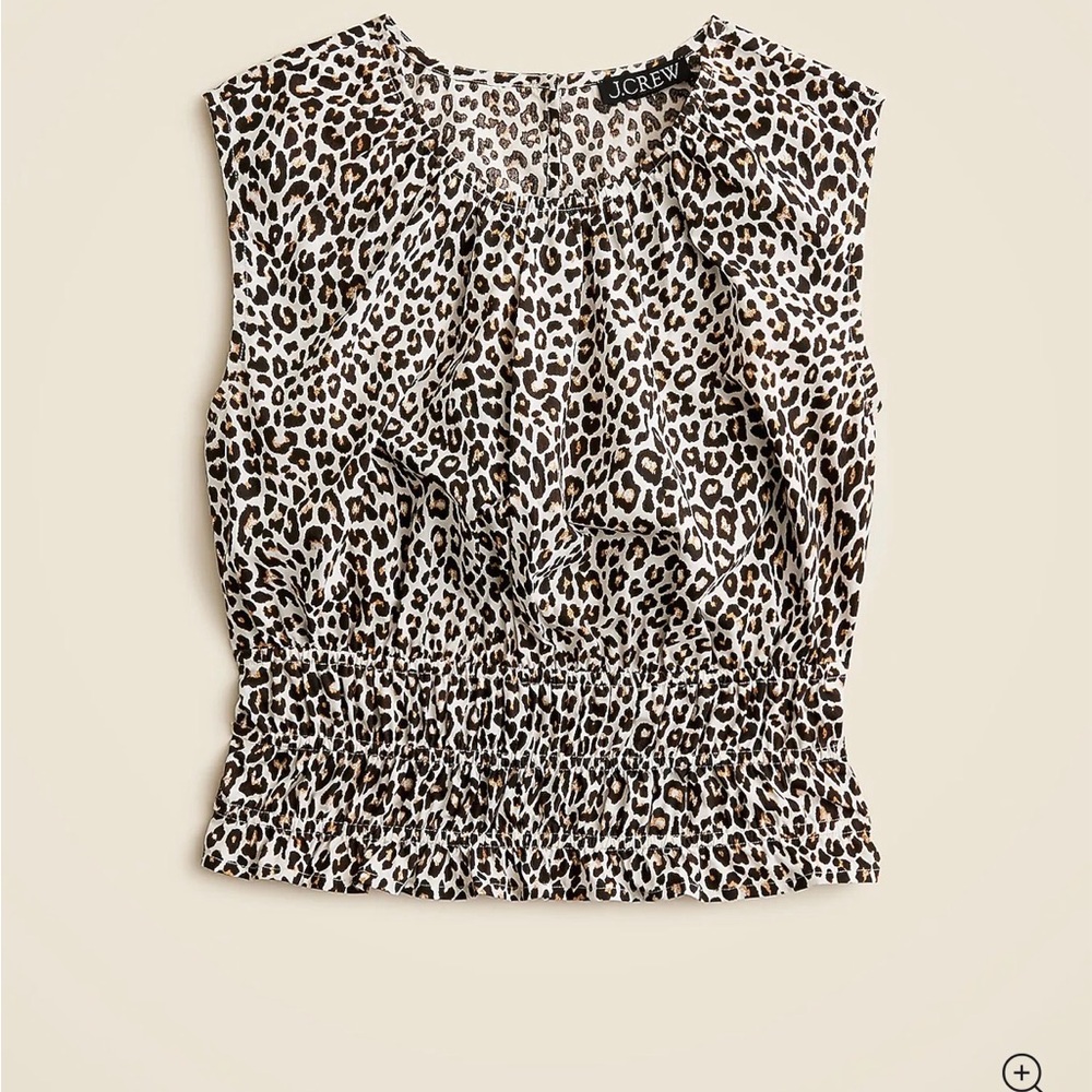J. Crew Leopard Print  Hyacinth peplum Blouse small NWT - Picture 2 of 5